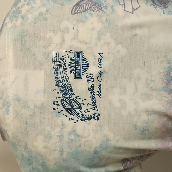 SALE! Spring Harley Davidson flowers and butterflies tshirt - Picture 4 of 6